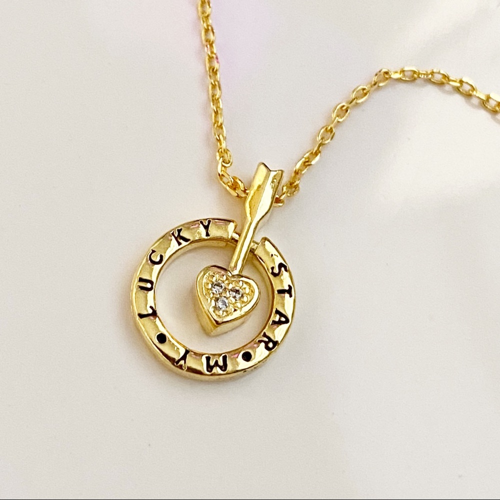 925 sterling silver- CZ gold plated heart necklace, non tarnish, hypoallergenic